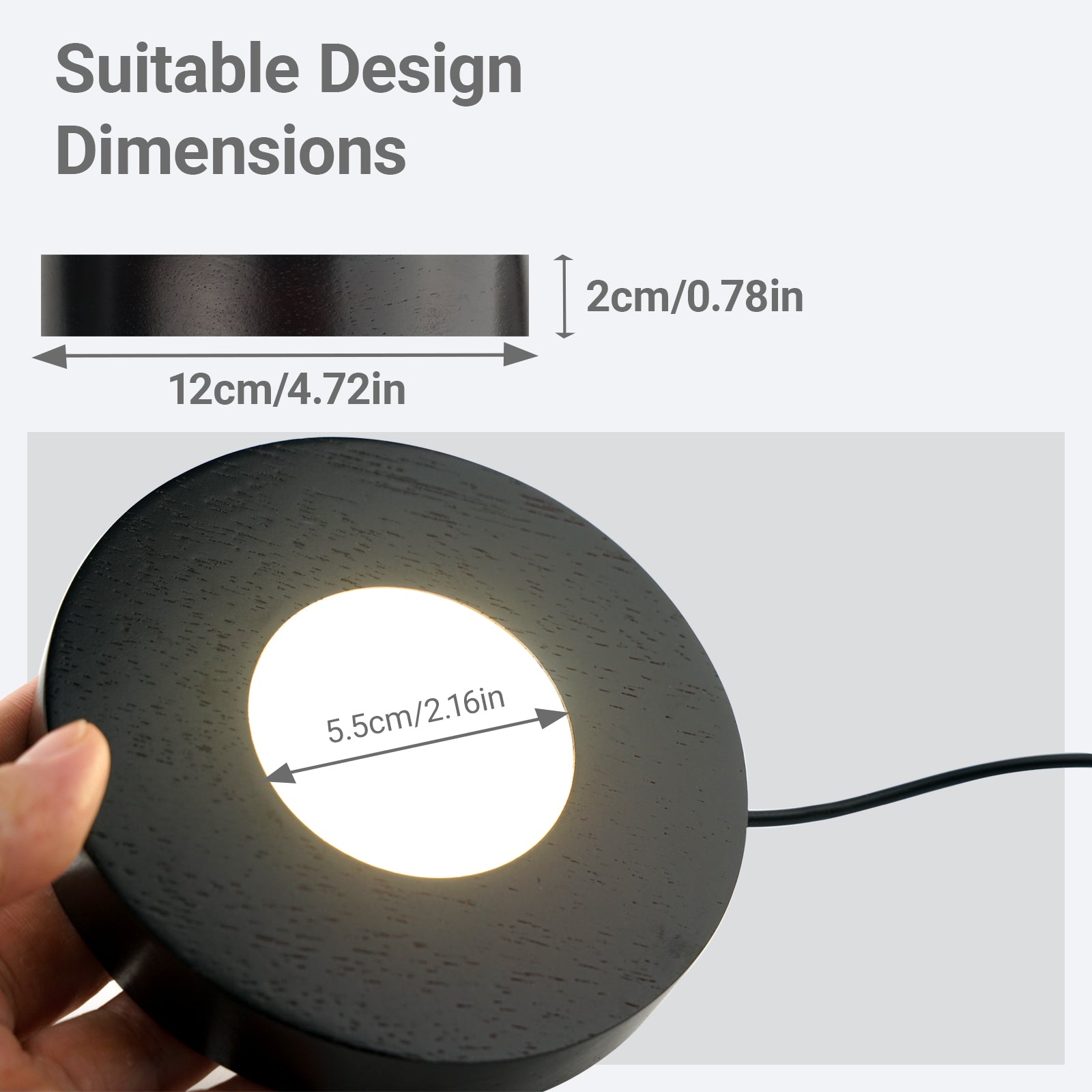 Auto Timer Wood Crystal Display Base Light L18