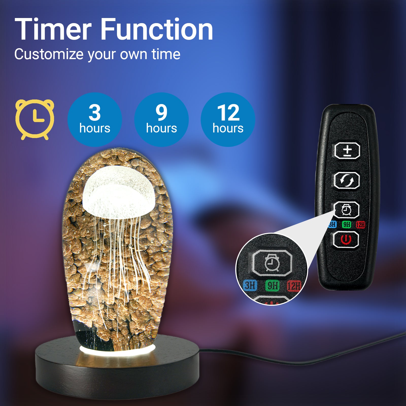 Auto Timer Wood Crystal Display Base Light L18