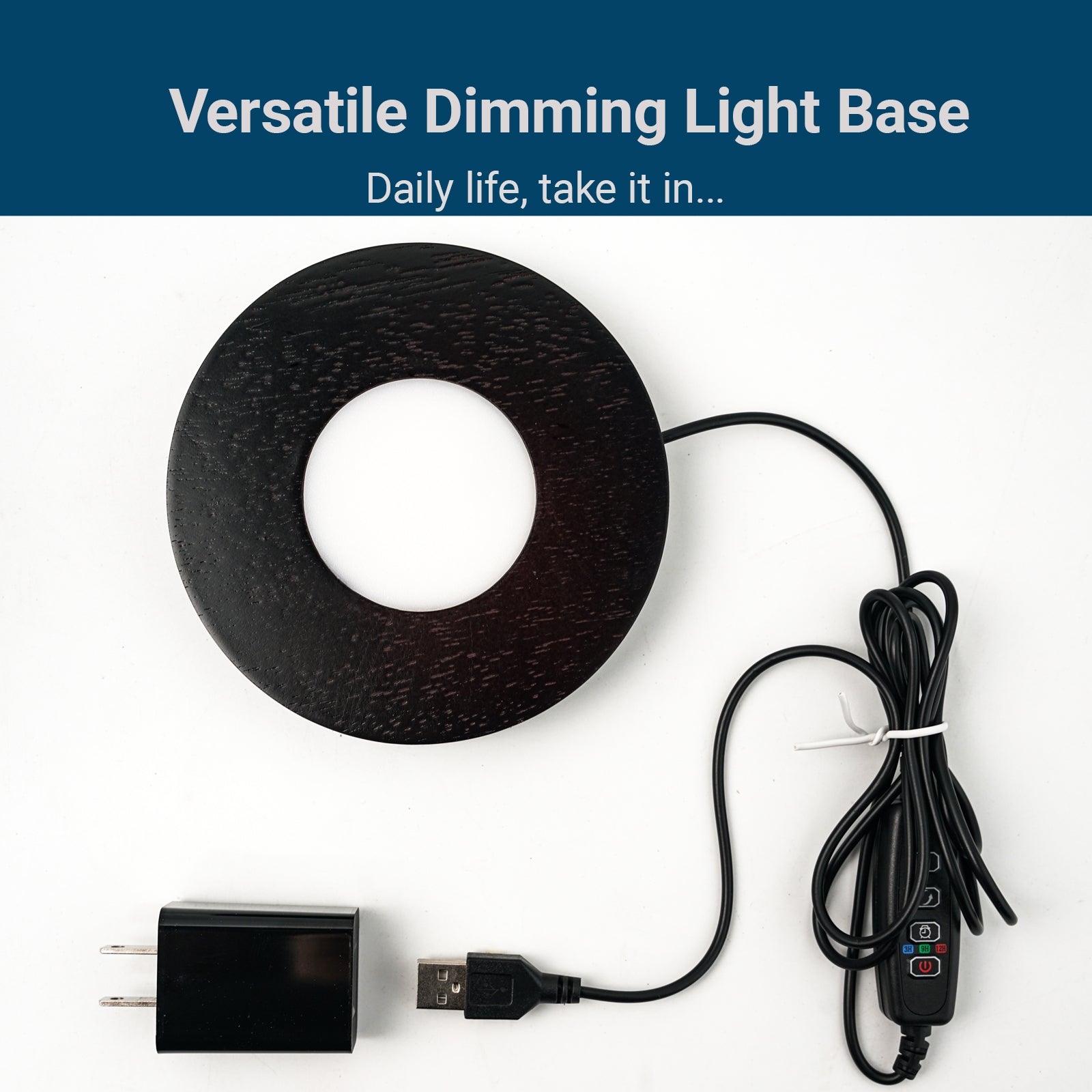 Auto Timer Wood Crystal Display Base Light L18