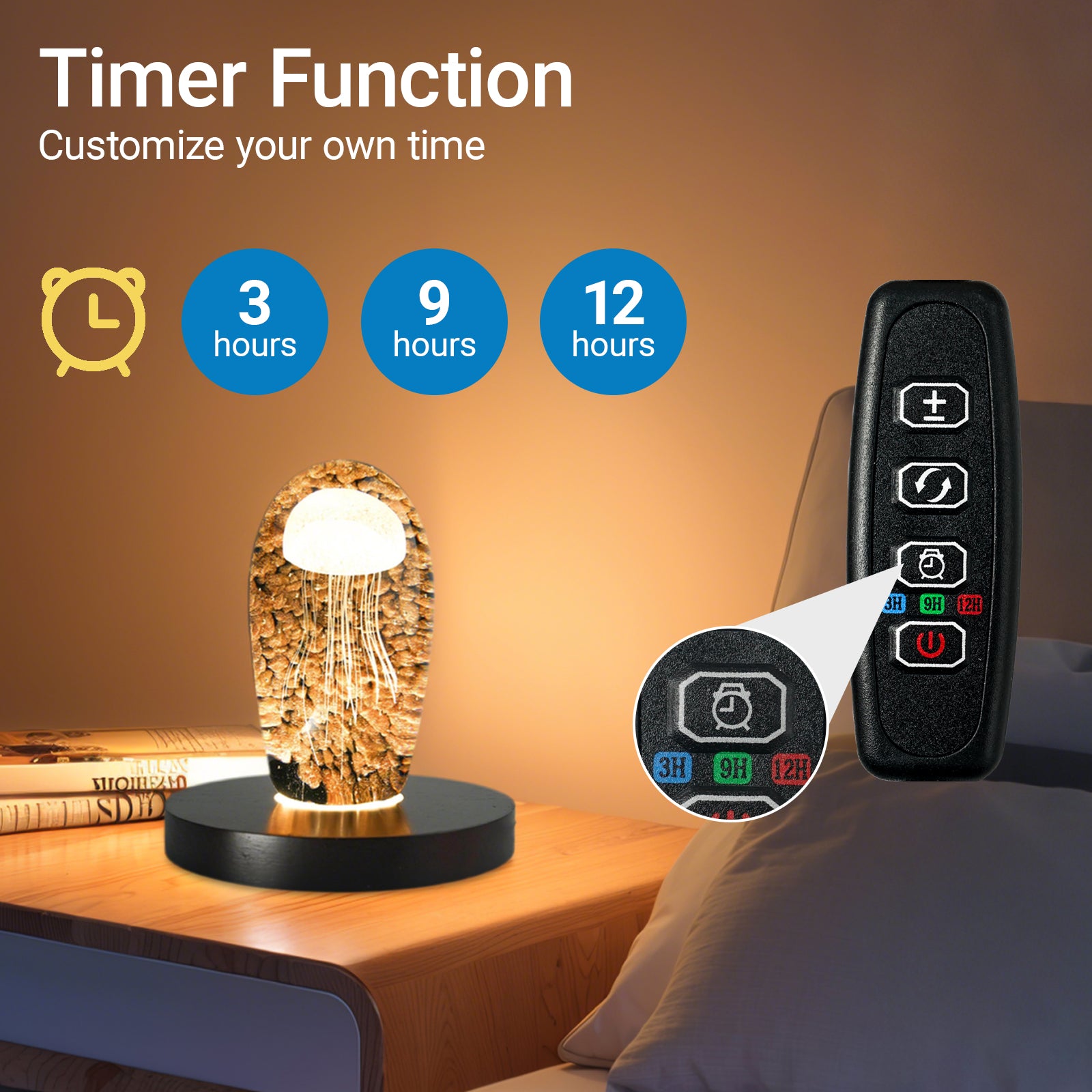 Auto Timer Wood Crystal Display Base Light L18