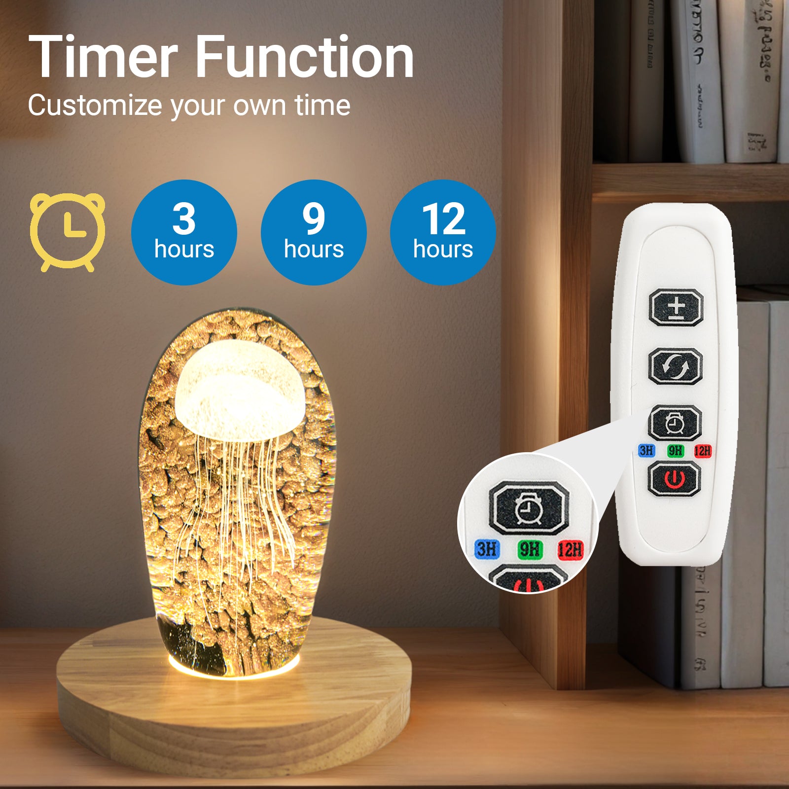 Auto Timer Wood Crystal Display Base Light L18