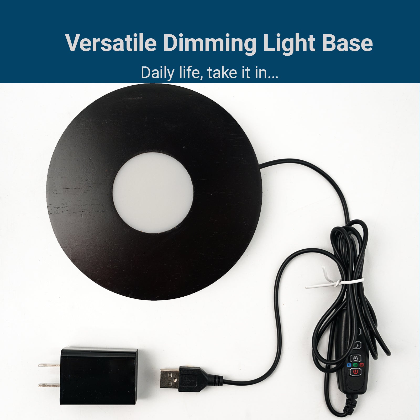 Auto Timer Wood Crystal Display Base Light L18