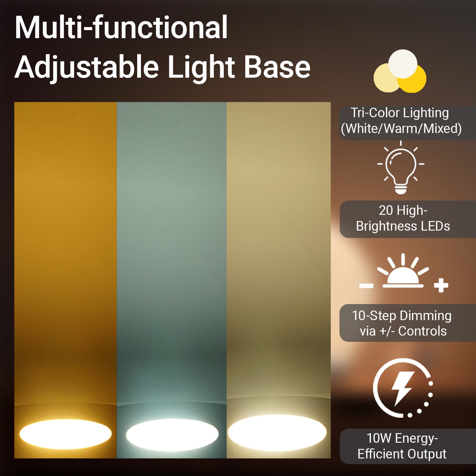 Auto Timer Wood Crystal Display Base Light L18