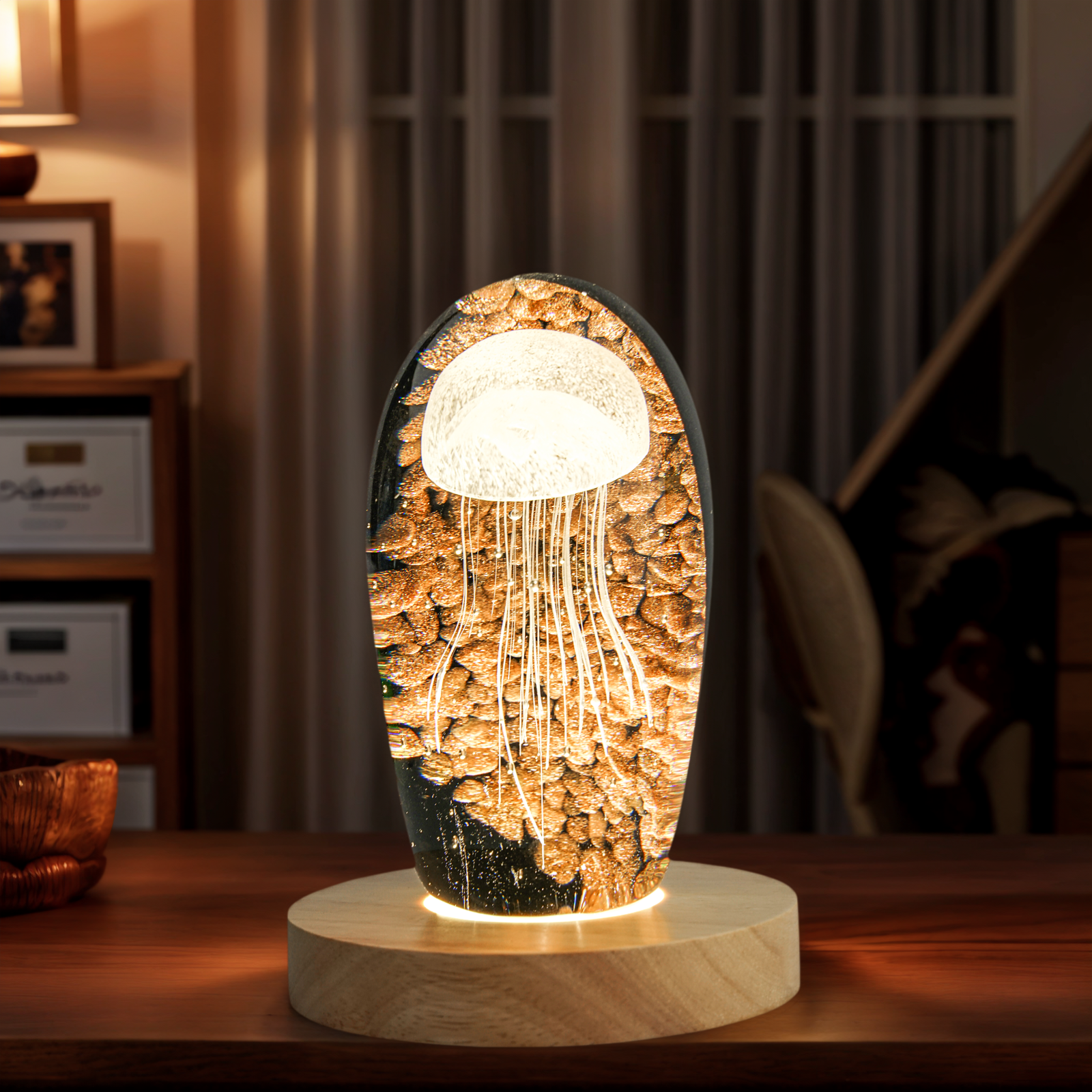 Auto Timer Wood Crystal Display Base Light L18