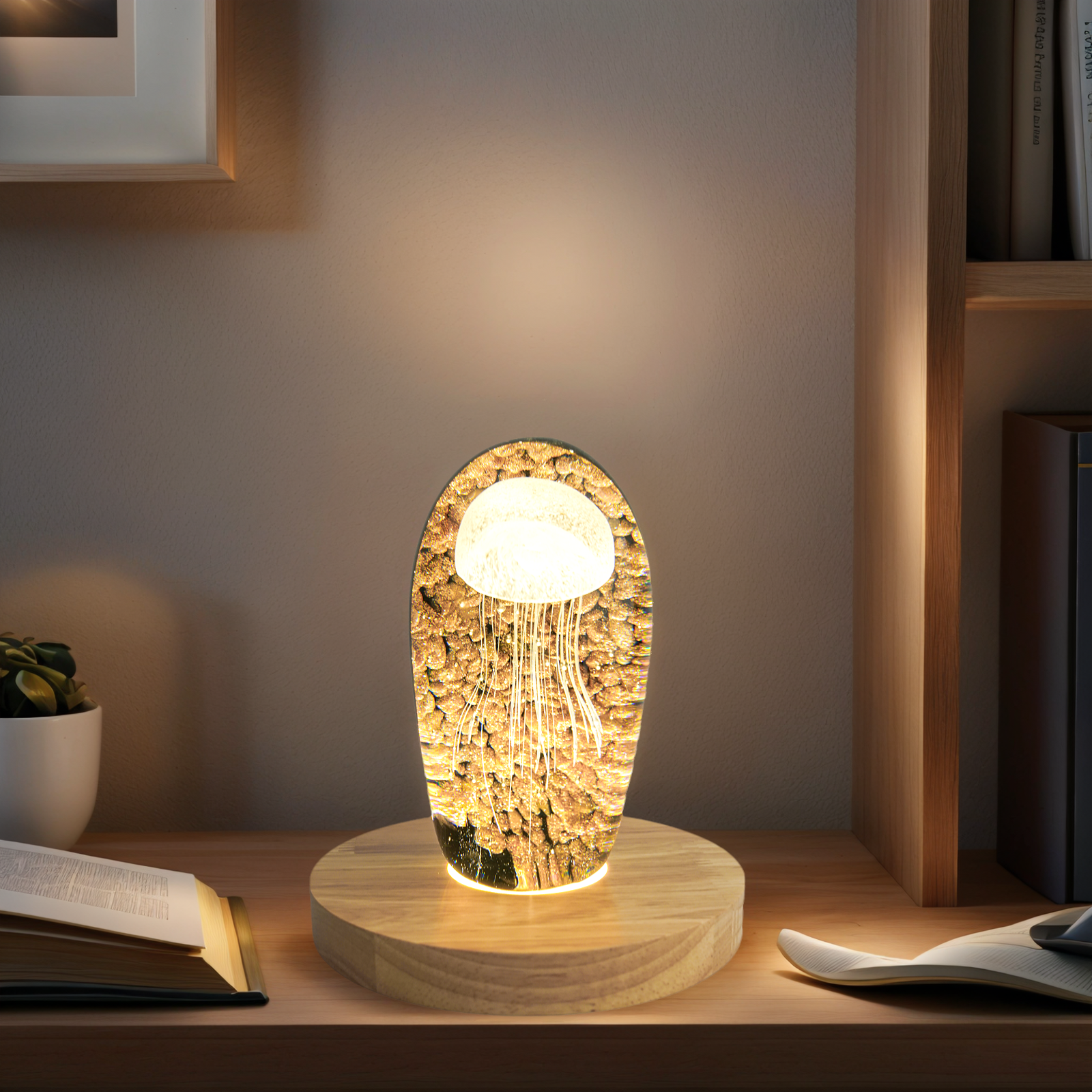 Auto Timer Wood Crystal Display Base Light L18