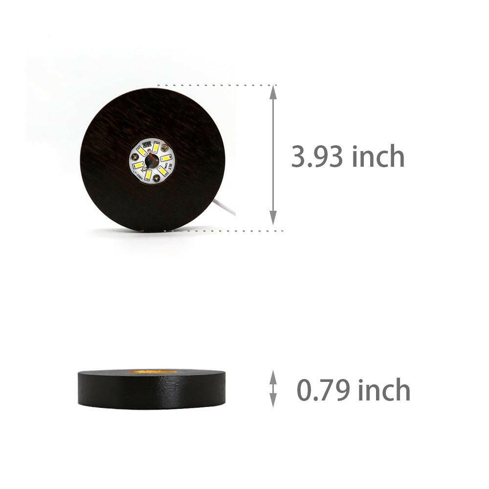 Wood LED Display Base for Crystal Glass Art/Acrylic Carving ect. Yellow/Dark Brown L10 - Mintso Online Store